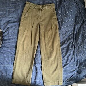 Everlane The Straight Leg Crop Pant Green High Waisted Jean